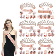 Load image into Gallery viewer, Birthday Tiara Crown and Sash Set
