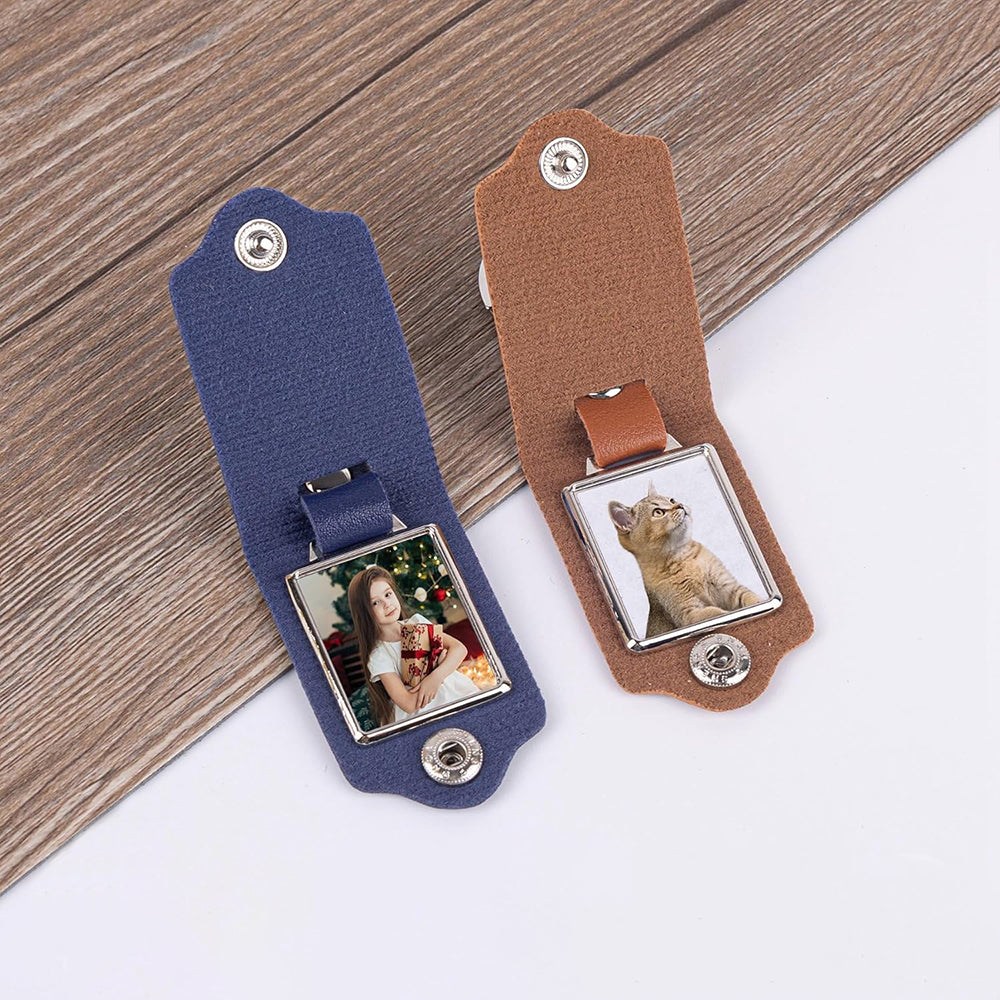 Personalized PU Leather Photo Keychain