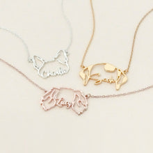 Load image into Gallery viewer, Custom Name Pet Ear Shape Necklace
