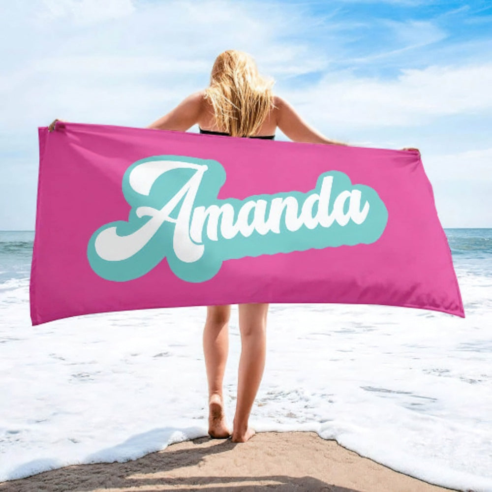 Custom Name Microfibre Beach Towel