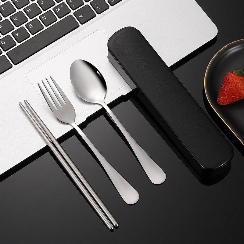 3Pcs Stainless Steel Cutlery and Lunch Bag