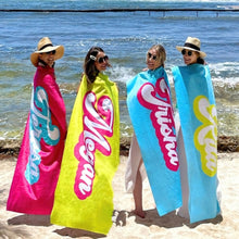 Load image into Gallery viewer, Custom Name Microfibre Beach Towel
