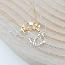 Load image into Gallery viewer, Custom Name Pet Ear Shape Necklace
