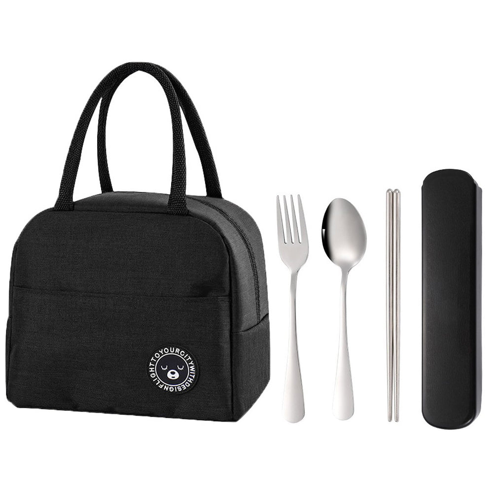 3Pcs Stainless Steel Cutlery and Lunch Bag