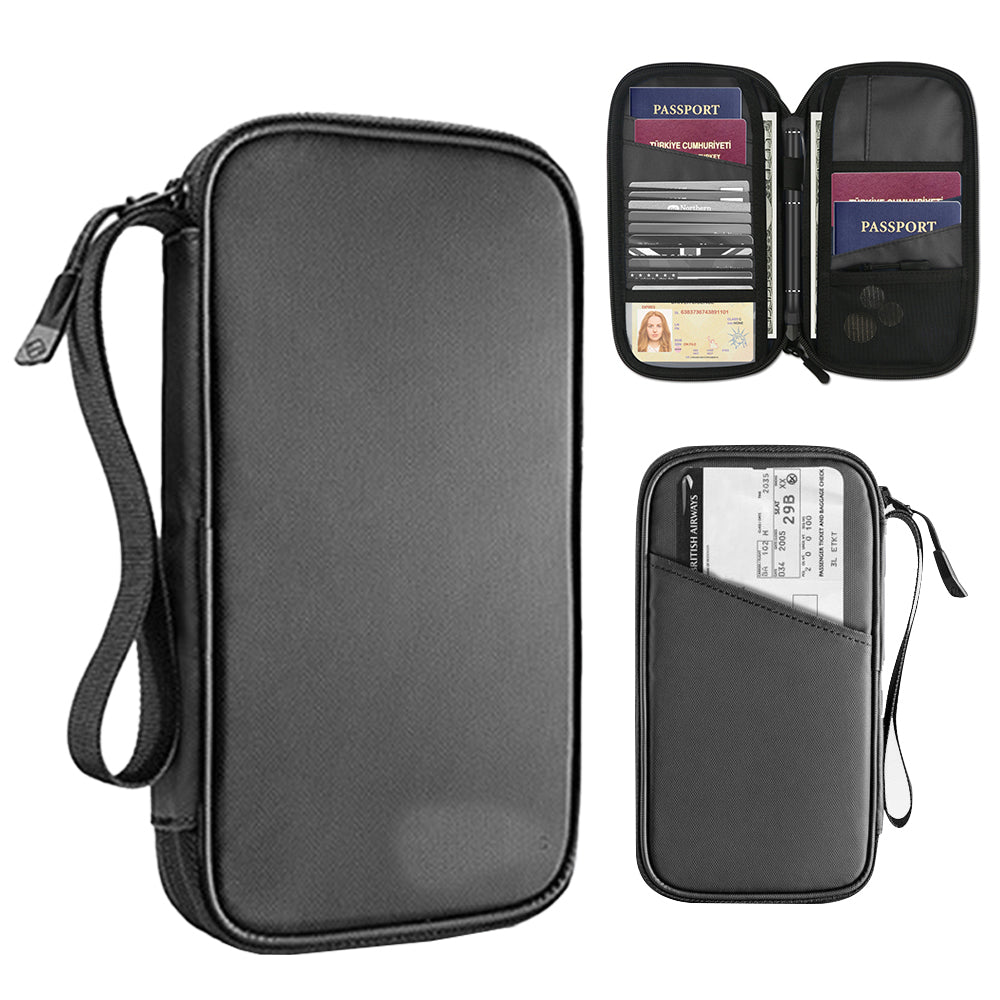 Oxford Cloth RFID Blocking Water Resistance Travel Passport Holder