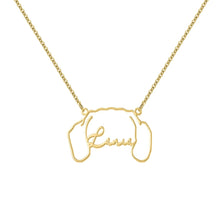 Load image into Gallery viewer, Custom Name Pet Ear Shape Necklace
