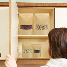 Load image into Gallery viewer, Reusable Kraft Paper Self Sealing Zipper Food Storage Bags with Visible Window
