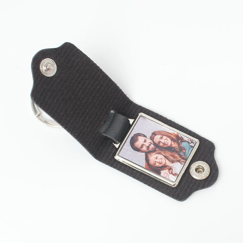 Personalized PU Leather Photo Keychain
