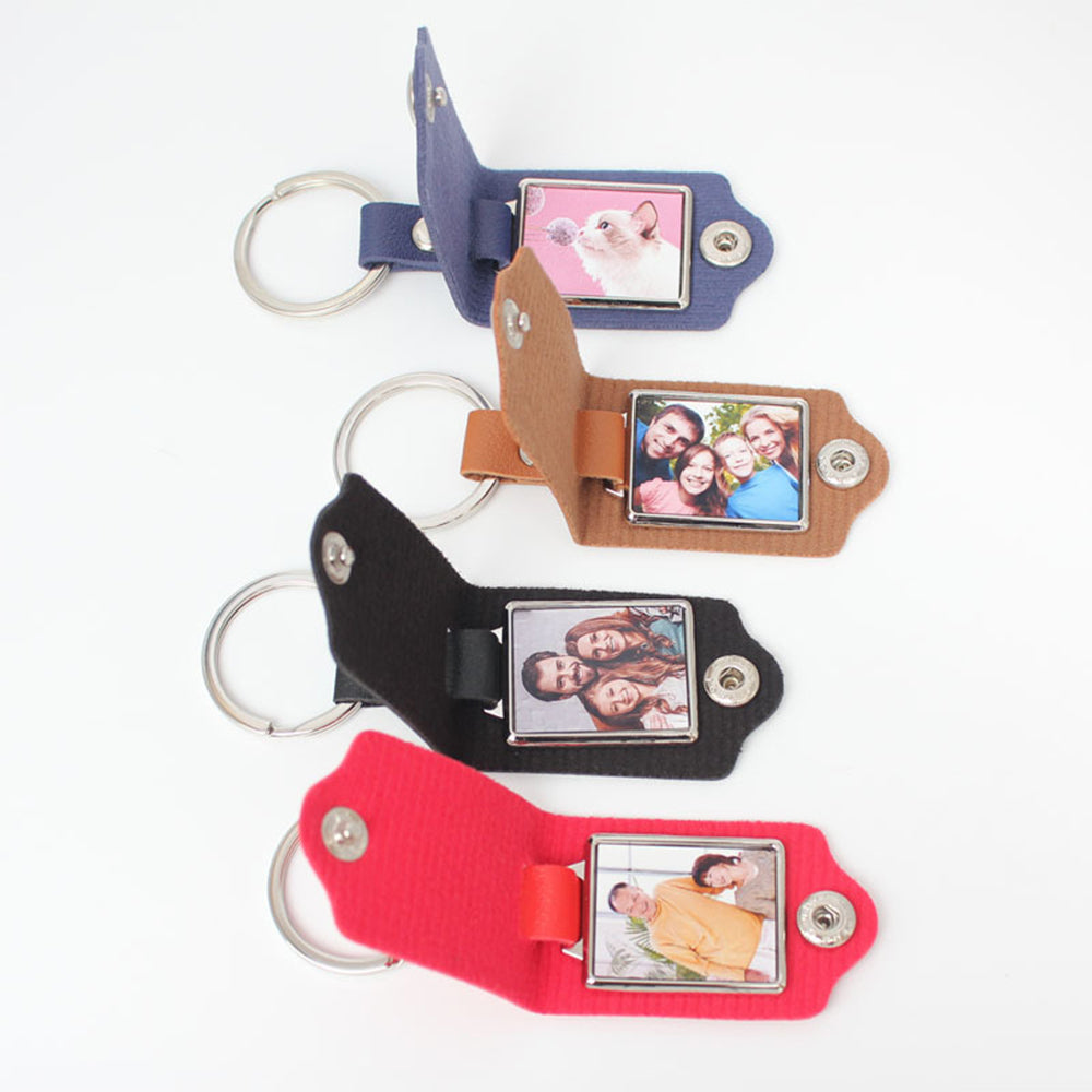 Personalized PU Leather Photo Keychain