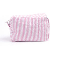 Load image into Gallery viewer, Custom Name Seersucker Cosmetic Bag
