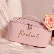 Load image into Gallery viewer, PU Leather Name Embroidered Makeup Bag
