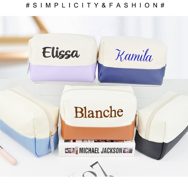 Custom Name Embroidered Makeup Bag