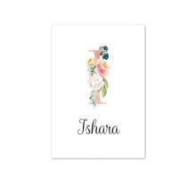 Load image into Gallery viewer, Personalised Name Floral Letter Art Canvas Print
