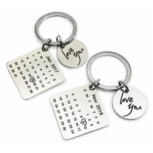 Load image into Gallery viewer, Personalised Engraved Date Calenda Keychain
