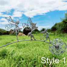 Load image into Gallery viewer, Fairies Dandelions Dance Together Garden Statue
