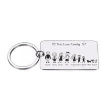 Load image into Gallery viewer, Personalised Family Keyring Engraved
