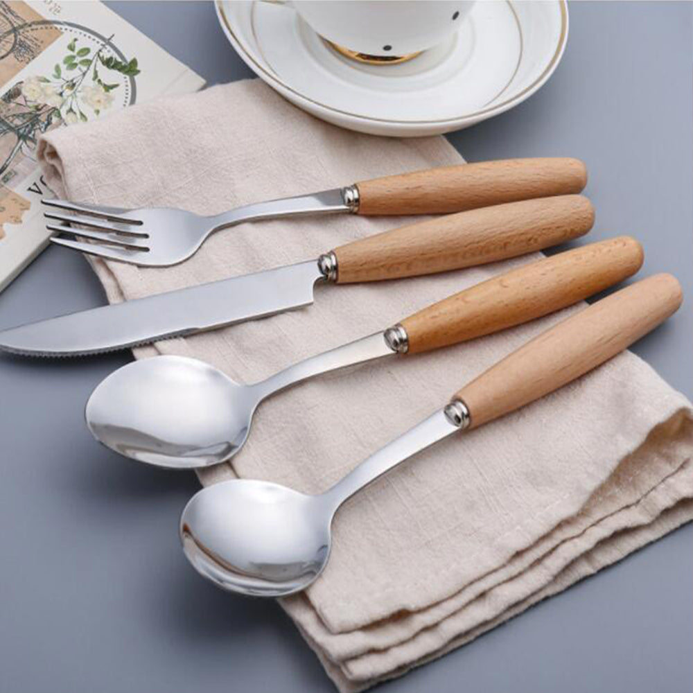 Personalised Wooden Handle Cutlery Set