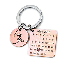 Load image into Gallery viewer, Personalised Engraved Date Calenda Keychain
