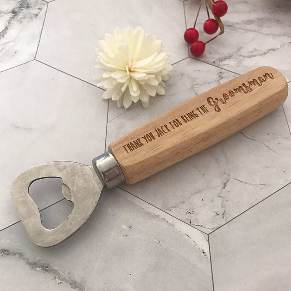 Engraved Wooden Personalised Bottle Opener
