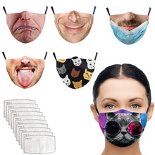 Load image into Gallery viewer, 10Pcs Personalised Reusable Face Mask with 10Pcs Filters
