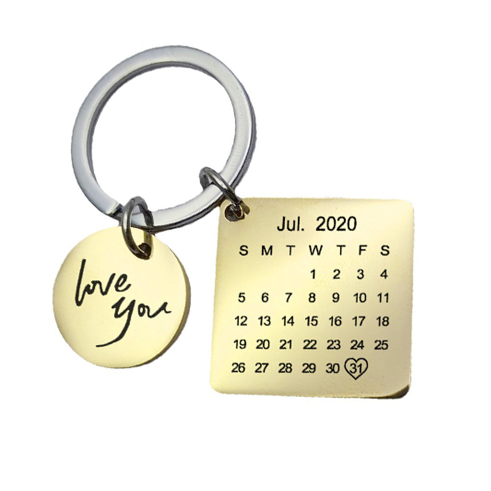 Personalised Engraved Date Calenda Keychain