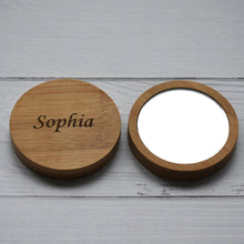 Load image into Gallery viewer, Personalised Bamboo Compact Mirror
