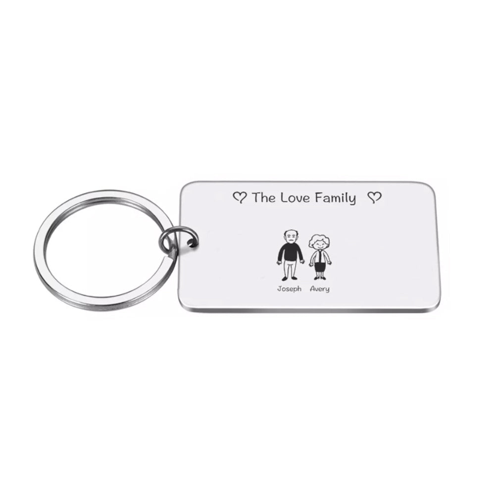 Personalised Family Keyring Engraved
