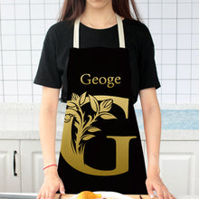 Load image into Gallery viewer, Custom Gold Letter Alphabet Pattern Kitchen Apron
