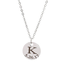 Load image into Gallery viewer, Personalised Date Name Initial Necklace
