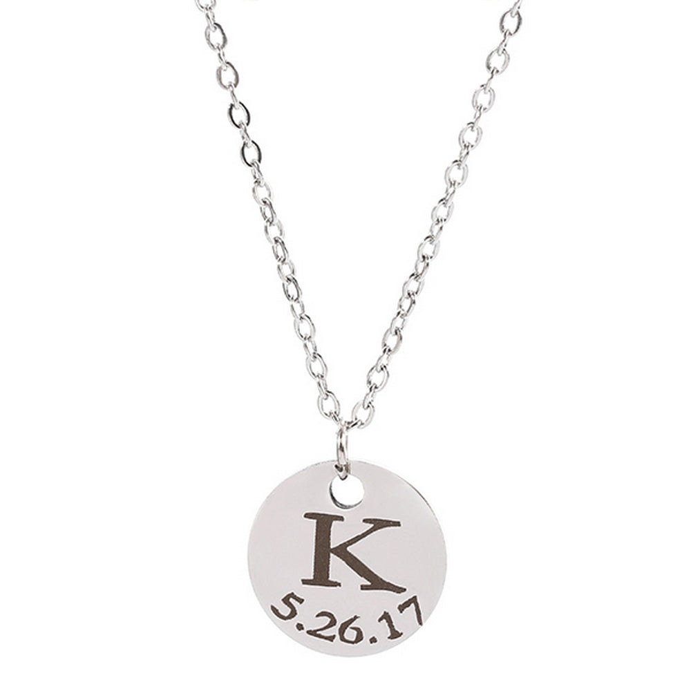 Personalised Date Name Initial Necklace