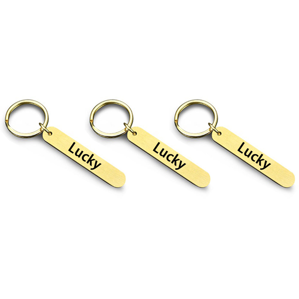 2Pcs Personalised Dual Engraved Brass Keychains