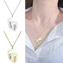 Load image into Gallery viewer, Name Engraved Footprint Pendant
