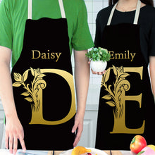 Load image into Gallery viewer, Custom Gold Letter Alphabet Pattern Kitchen Apron
