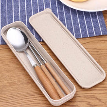 Load image into Gallery viewer, Personalised Wooden Handle Cutlery Set
