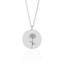 Load image into Gallery viewer, Engraved Name Carnation Flower Necklace with Box

