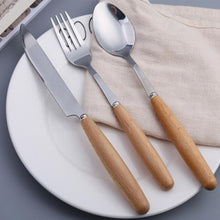 Load image into Gallery viewer, Personalised Wooden Handle Cutlery Set
