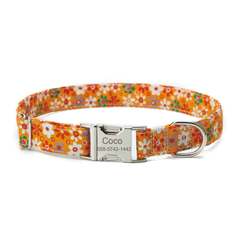 Personalised Flower Floral Dog Collar