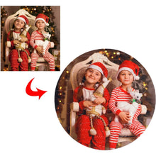 Load image into Gallery viewer, Christmas Round Wood Photo Puzzles
