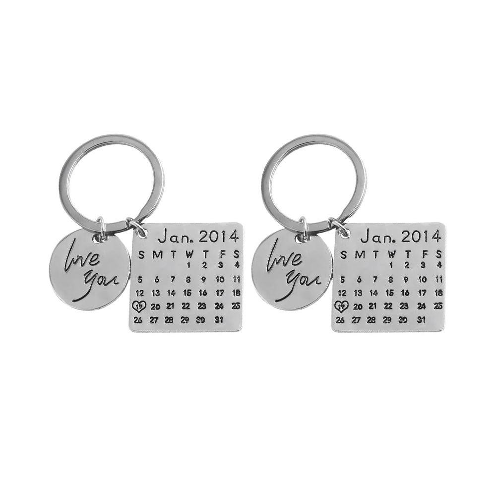 Personalised Engraved Date Calenda Keychain