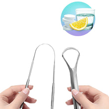 Load image into Gallery viewer, 3pcs Stainless Steel Tongue Scraper Kit
