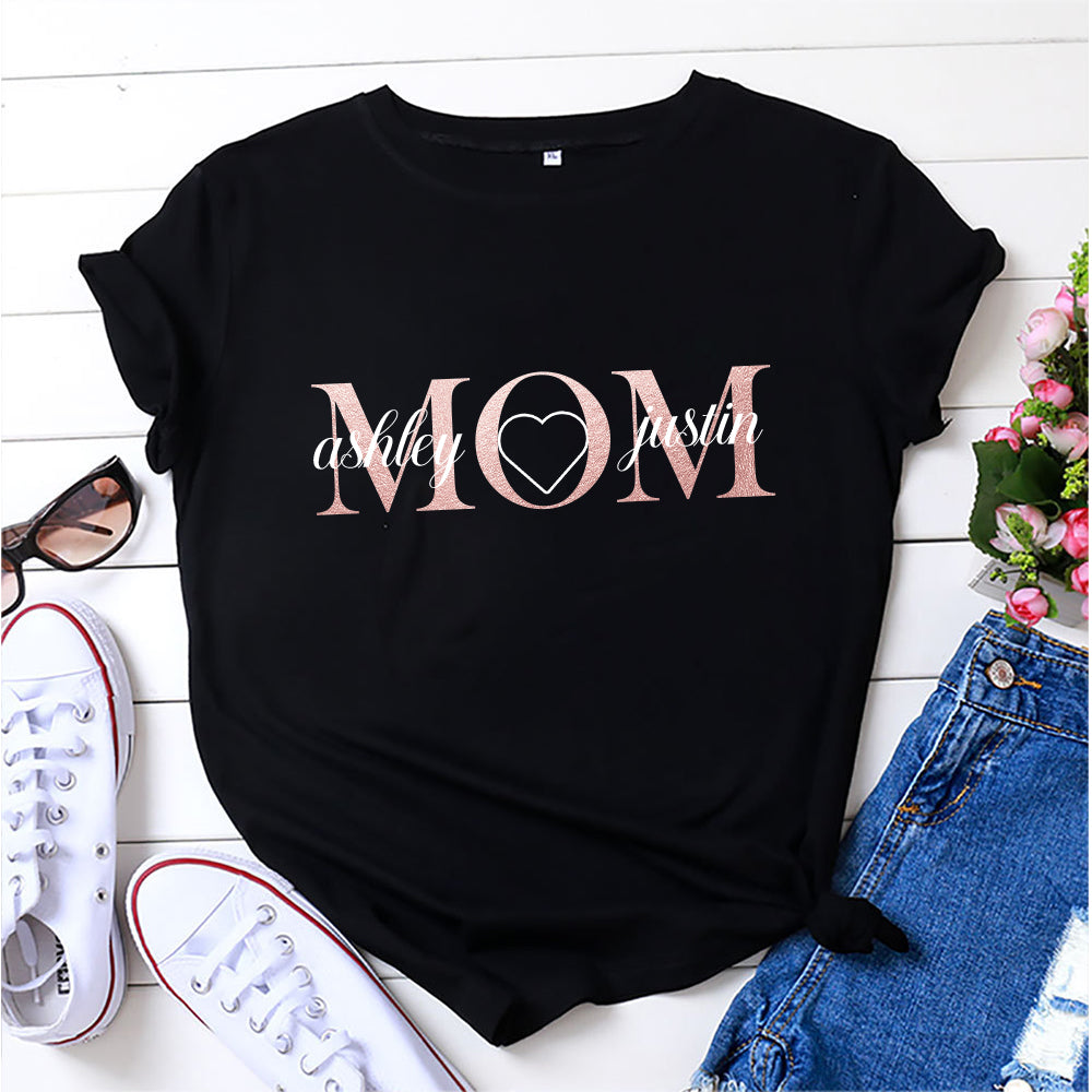 Personalised Mom Shirt Kid Names Shirt