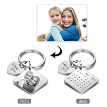 Load image into Gallery viewer, Personalised Photo Name Calendar Keychain
