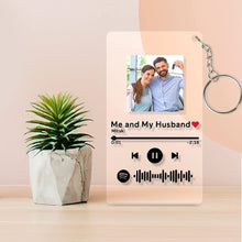 Load image into Gallery viewer, Personalised Custom Scannable Spotify Code Frame Keychain
