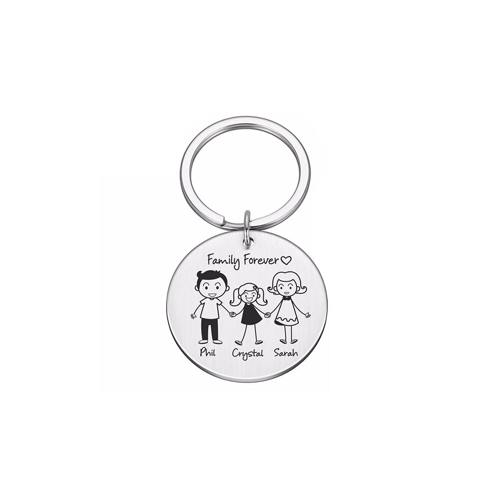 Personalised Engraved Name Family Keychain