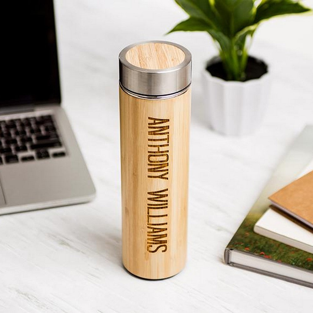 Personalised Insulated Bamboo Water Bottles