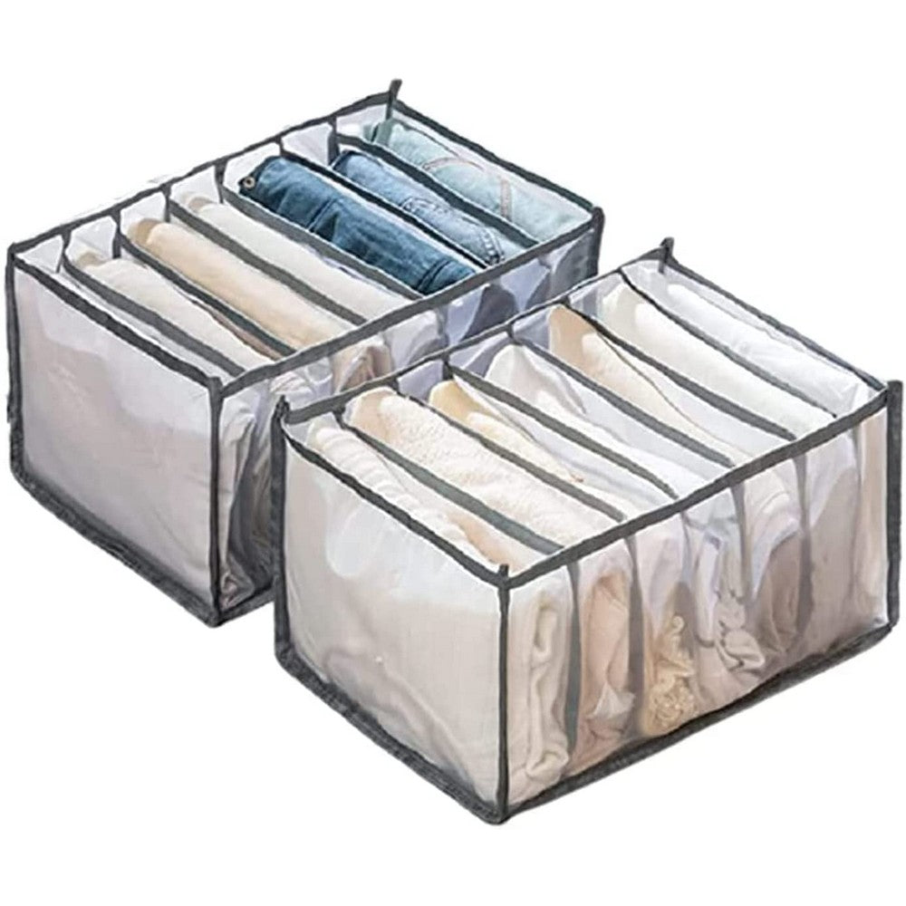 Two-Piece Seven-Grid Pants Drawer Storage Organiser