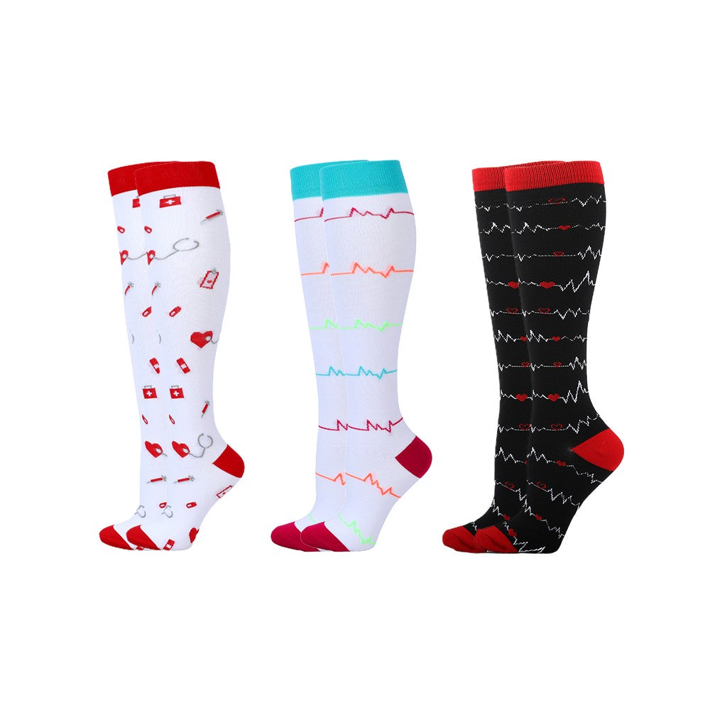 Knee-Length Printed Compression Socks
