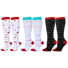 Load image into Gallery viewer, Knee-Length Printed Compression Socks

