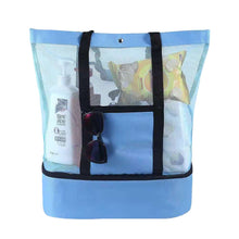 Load image into Gallery viewer, Unisex Mesh Beach Bag with Insulated Cooler
