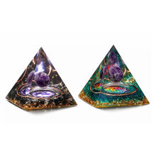 Load image into Gallery viewer, Chakra Energy Orgone Pyramid Stone
